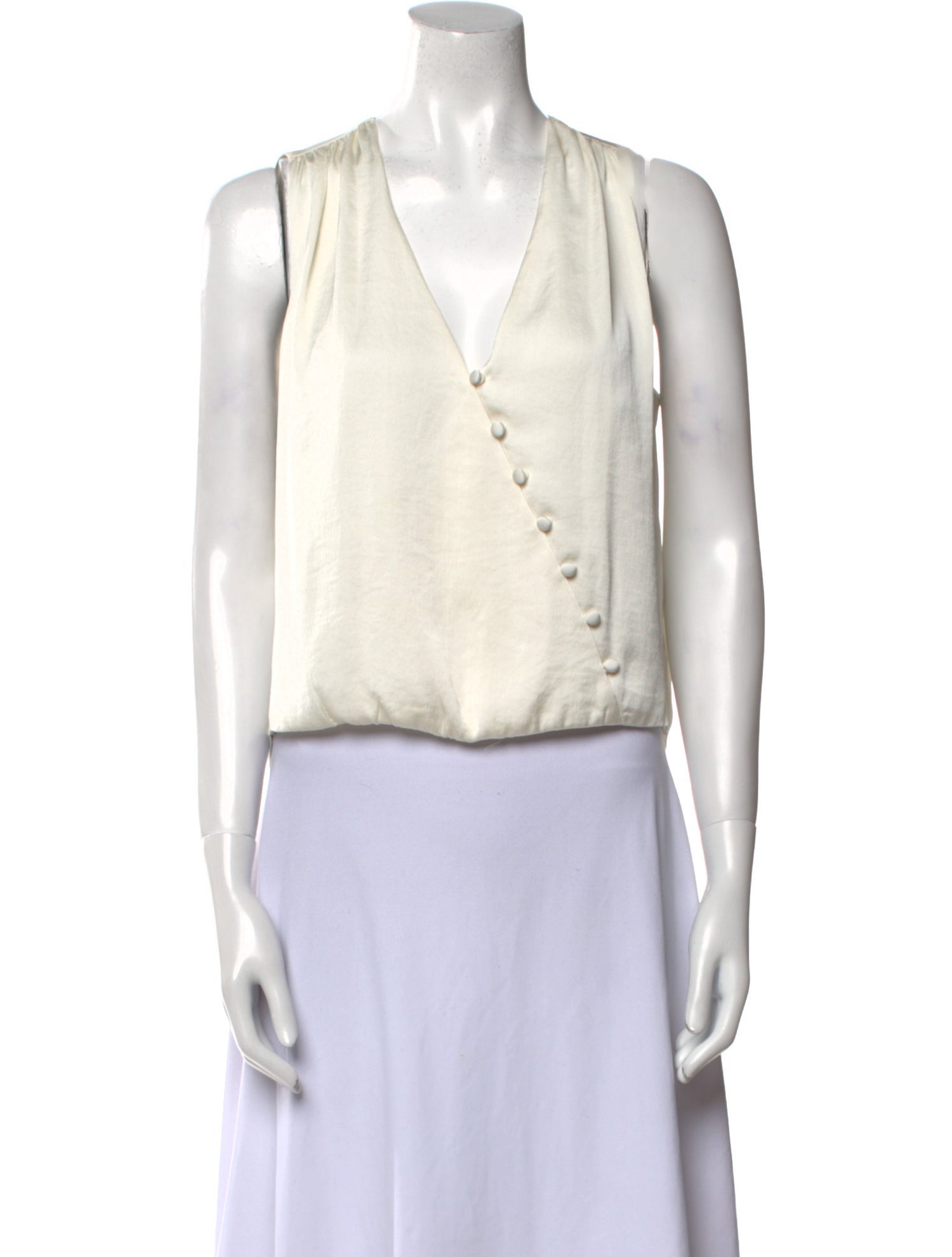 Veronica Beard V-Neck Sleeveless Crop Top